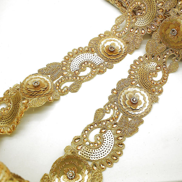 GOLD RHINESTONE SEQUIN trim