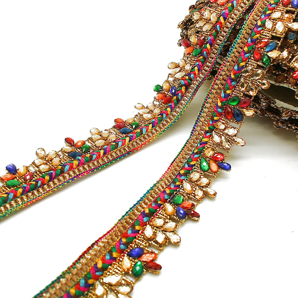 MULTICOLOR rhinestone trim