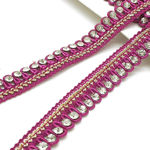 CERISE RHINESTONE edging trim