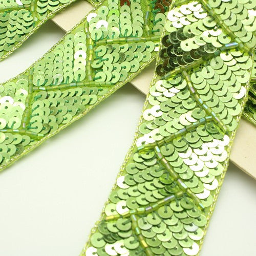 LIME GREEN  SEQUIN TRIM - sarahi.NYC - Sarahi.NYC