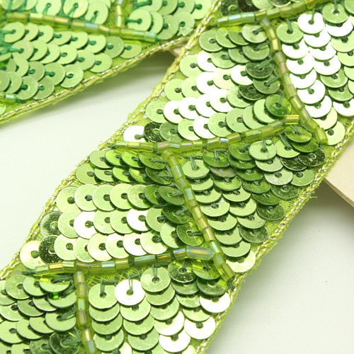 LIME GREEN  SEQUIN TRIM - sarahi.NYC - Sarahi.NYC