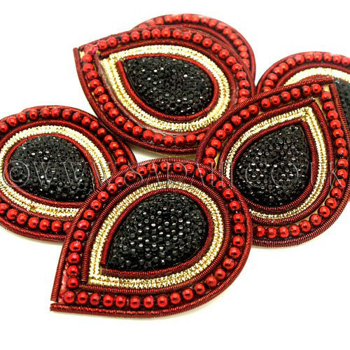 MAROON BLACK TEAR DROP MOTIF - sarahi.NYC - Sarahi.NYC