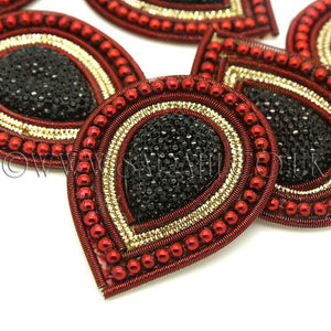 MAROON BLACK TEAR DROP MOTIF - sarahi.NYC - Sarahi.NYC