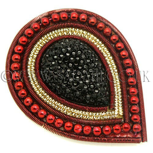 MAROON BLACK TEAR DROP MOTIF - sarahi.NYC - Sarahi.NYC