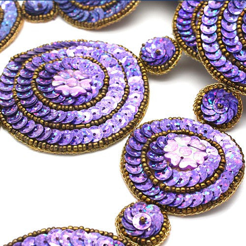 LILAC SEQUIN BEADED SEQUIN TRIM - sarahi.NYC - Sarahi.NYC
