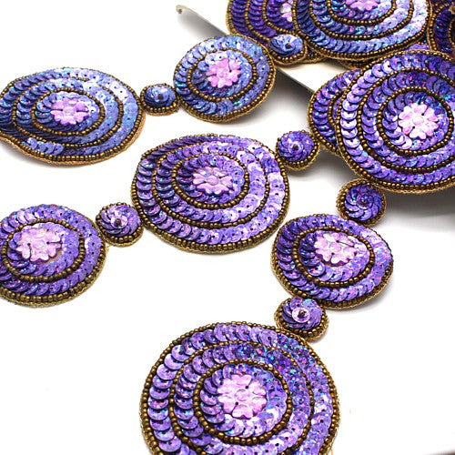 LILAC SEQUIN BEADED SEQUIN TRIM - sarahi.NYC - Sarahi.NYC