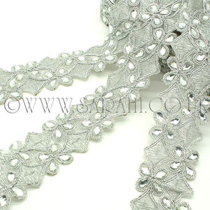SILVER RHINESTONE FABRIC TRIM - sarahi.NYC - Sarahi.NYC