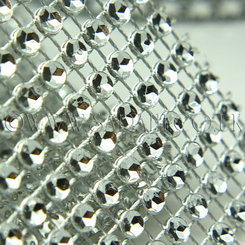 SILVER RHINESTONE EFFECT MESH TRIM - sarahi.NYC - Sarahi.NYC