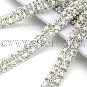 WHITE SILVER CRYSTAL TRIM - sarahi.NYC - Sarahi.NYC